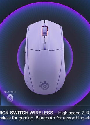 SteelSeries Rival 3 Wireless Gen 2 Gaming Mouse 鈥?2.4GHz and Bluetooth 鈥?18000 DPI TrueMove Air Optical Sensor 鈥?60 Million Click Durability 鈥?Light-Weight 鈥?100% PTFE Feet 鈥?Lavender