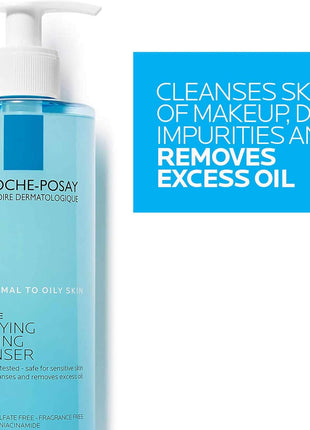 La Roche-Posay Toleriane Purifying Foaming Facial Cleanser, Oil Free Face Wash for Oily Skin and for Sensitive Skin with Niacinamide, Pore Cleanser Won't Dry Out Skin, Unscented