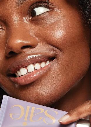Saie Glowy Super Gel Lightweight llluminator & Makeup Primer - Starglow (1 oz) + Sunvisor Broad Spectrum SPF 35 Mineral Sunscreen (1.35 fl oz) + Lash Lengthening Mascara 101 - Black (0.31 oz)