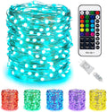 Minetom Color Changing Fairy String Lights   33 ft 100 LED USB Silver Wire Lights with Remote and Timer, Starry Fairy Light for Bedroom Party Indoor Christmas Decoration, 16 Colors, Adapter Included