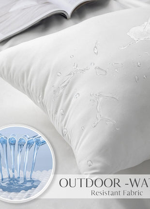 Ashler Outdoor Pillows, 18 x 18 Pillow Inserts Set of 4, Waterproof Throw Pillow Inserts Hypoallergenic for Patio, Water Resistant Indoor Outdoor Decorative