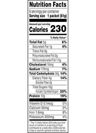 Quaker, Protein Instant Oatmeal, Banana Nut, 12.9 Oz, 6 Count (Pack of 1)