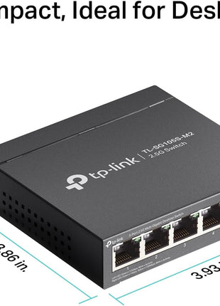 TP-Link TL-SG105S-M2, 5 Port Multi-Gigabit 2.5G Unmanaged Ethernet Switch | Ethernet Splitter, Plug & Play, Desktop/Wall Mount, Silent Operation