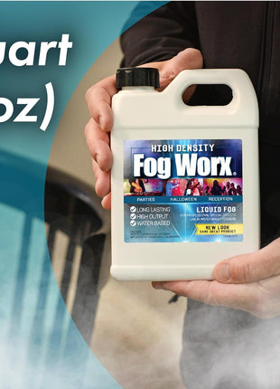 FogWorx Extreme High Density Fog Juice - Quart 32 Fluid Ounces of Long Lasting, High Output, Odorless Water Based Machine Fluid for 400 to 1500 Watt Machines