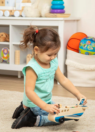 Melissa & Doug Wooden Airplane Play Set with 4 Play Figures and 4 Suitcases
