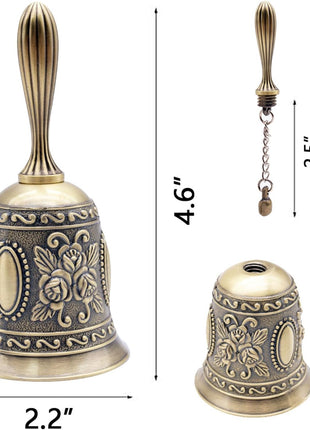 DomeStar Hand Bell Brass Call Bell for Bedside, Dinner, Wedding