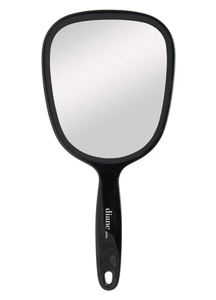 Diane Standard 1X Magnification Hand Mirror, Single Sided Hand Held Mirror with Handle for Salon, Barber, Grooming, Vanity, Shaving, and Travel, Medium, 5 inch x 11 inch, Black