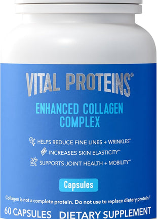 Vital Proteins Enhanced Collagen Complex 60 Capsules | BioCell Collagen®, Supports Skin Elasticity, Joint Health & Skin Appearance, 30 Servings