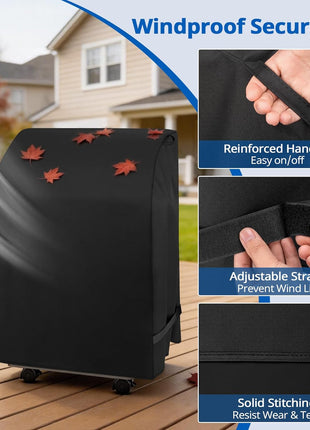 SunPatio 2 Burner Gas Grill Cover 32 inch, Heavy Duty Waterproof Small BBQ Grilling Cover, Compatible for Weber Char-Broil Nexgrill and More Grills with Collapsed Side Tables, All Weather Protection