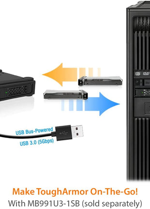 ICY DOCK 2 Bay 2.5 SAS/SATA SSD/HDD & (Ultra) Slim Optical Disk Drive CD DVD ROM Backplane Enclosure for 5.25" Bay | ToughArmor MB602SPO-B