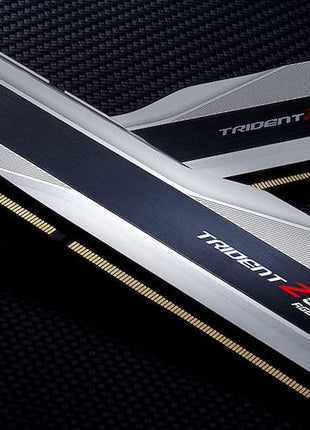 G.SKILL Trident Z5 RGB Series DDR5 RAM (Intel XMP 3.0 & AMD EXPO) 32GB (2x16GB) 6000MT/s CL36-36-36-96 1.35V Desktop Computer Memory U-DIMM - Metallic Silver (F5-6000J3636F16GX2-TZ5RS)