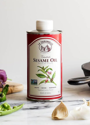 La Tourangelle, Toasted Sesame Oil, Great for Cooking, Add to Noodles, Stir-Fry, Vegetables, Vinaigrettes, and Marinades, 16.9 Fl Oz