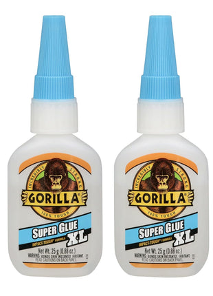 Gorilla Super Glue XL, Clear Glue, 25 Gram (Pack of 2) - All Purpose and Fast Setting for Projects and Repairs