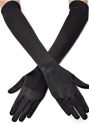 Women's 21.6'' Long Satin Gloves White Elbow Length 1920s Opera Bridal Dance Gloves For Evening Party Opera Costume, White