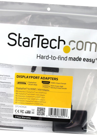 StarTech DP2HDVGA Travel A/V Adapter 2-In-1 Display Port to HDMI or VGA