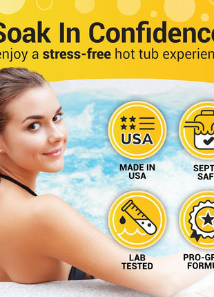Bio Ouster 3in1 Weekly Hot Tub Cleaner, Conditioner, Clarifier - Hot Tub Chemicals for Standard & Inflatable Spas - Spa Chemicals for Crystal Clear & Sparkling Clean Water - Made in USA (4 Week Kit)