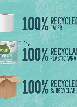 Seventh Generation, Double Roll Bath Tissue 2 Ply 300 Sheet, 4 Count