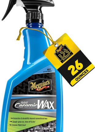 Meguiar's Hybrid Ceramic Wax, Easy-to-Use Spray Wax for Car Detailing with the Superior Protective Power of Advanced SiO2 Hybrid Barrier Technology, 26 Oz Spray Bottle