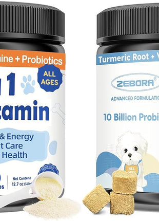 Dog Multivitamin Powder with Glucosamine, Dog Allergy Relief Chews