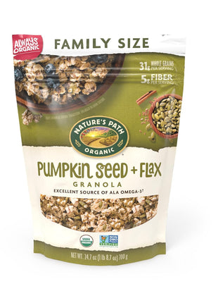 Nature's Path Organic Pumpkin Seed + Flax Granola, 24.7 oz (Pack of 1), Non-GMO