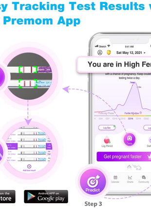 Easy@Home Ovulation Test Strips, 25 Pack Fertility Tests | Ovulation Predictor Kit, Powered by Premom Ovulation Predictor iOS and Android App, 25 LH Strips