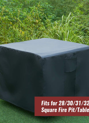 NUPICK 30 Inch Square Fire Pit Cover for Propane Fire Pit/Table, 100% Waterproof Cover Fits 28/30/32 Inch Fire Pit, All Weather Resistant