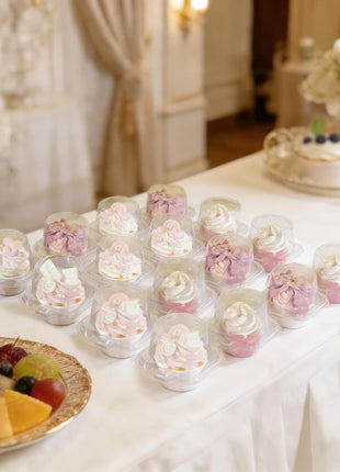 NPLUx 50 Pack Individual Cupcake Containers Plastic Cupcake Boxes Cupcake Holders Stackable Deep Dome Cupcake Carrier