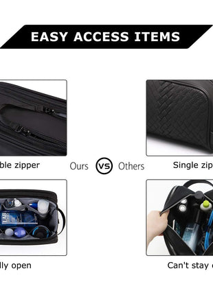 BAGSMART Toiletry Bag for Men, Travel Toiletry Organizer Dopp Kit Water-resistant Shaving Bag for Toiletries Accessories, Door Room Essentials, Black-medium