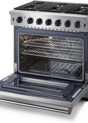 THOR Kitchen Freestanding Professional 36-inch Gas Range in Stainless Steel - Model LRG3601U