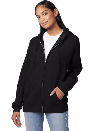 Hanes mens Full-zip Eco-smart Hoodie athletic sweatshirts, Black, Large US