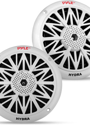 Pyle 5.25 Inch Dual Marine Speakers - 2 Way Waterproof and Weather Resistant Outdoor Audio Stereo Sound System with 150 Watt Power, Poly Carbon Cone, Cloth Surround and Low Profile Design - 1 Pair