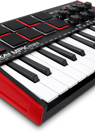 Akai Professional MPK Mini MK3 25-Key USB MIDI Keyboard Controller | Velocity-Sensitive Mini Keys, 8 MPC Pads, 8 Knobs, Software Suite Included, for Beat Makers, Music Producers and Home Studios