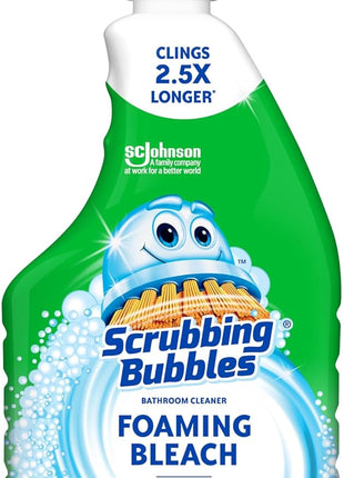 Scrubbing Bubbles Foaming Bleach Bathroom and Shower Cleaner Disinfectant Spray, Helps Erase Mold & Mildew, 32oz