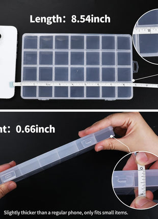 IOOLEEM 28 Grids Plastic Bead Organizer Box, Organizer Container Storage Box, Dividers for bead arts and crafts.