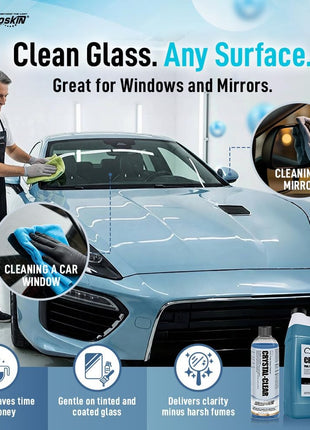 Nanoskin CRYSTAL-CLEAR VOC-Free Glass Cleaner 5 Gallon - Ultra-Concentrated, Eco-Friendly, Streak-Free Finish | Versatile Use for 40:1 Dilution | Perfectly Safe for Auto, Home, Garage & Beyond
