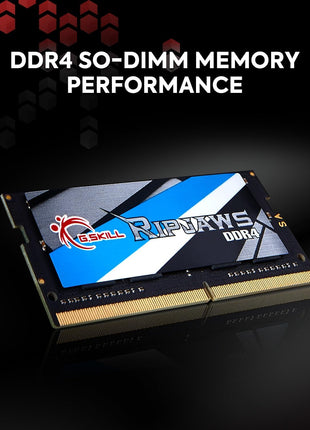 G.SKILL Ripjaws DDR4 SO-DIMM Series DDR4 RAM 32GB (2x16GB) 3200MT/s CL22-22-22-52 1.20V Unbuffered Non-ECC Notebook/Laptop Memory SO-DIMM (F4-3200C22D-32GRS)