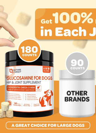 Omega 3 Fish Oil for Dogs, Glucosamine for Dogs 180 Counts