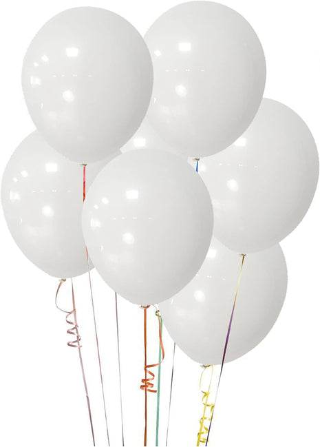 ASIYUHY White Balloons 100 Pack 12 Inch White Latex Party Balloons with 2 Rolls of Ribbon Helium Balloons for Wedding Birthday Party Baby Shower Engagement Anniversary Decorations