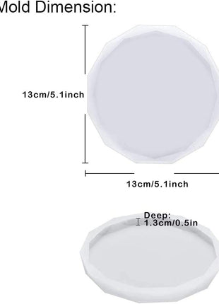 ResinWorld 4 Pack Coaster Molds - Diamond Edge Crystal & Round Geode Silicone Molds for Epoxy Resin Casting