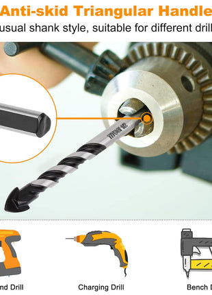 Professional Masonry Drill Bit Set (10PCS) for Glass/Brick/Plastic/Cement/Wood/Tile/Etc, Industrial Strength Carbide Drill Bit Tip, 1/8 inch-1/2 inch by TITGGI