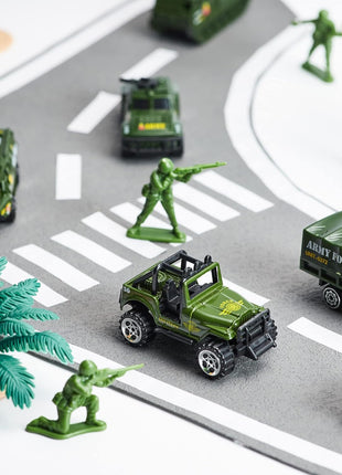 JOYIN 25 in 1 Military Kids Truck Toys for Age 3+, Toddler Boy Toys, Army Men Tanks Set with Soldier Men, Mini Battle Cars in Carrier Truck with Lights and Sounds, Gifts for Grandkids