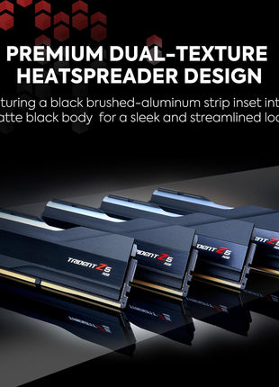 G.SKILL Trident Z5 RGB Series DDR5 RAM (Intel XMP 3.0) 32GB (2x16GB) 7200MT/s CL34-45-45-115 1.40V Desktop Computer Memory U-DIMM - Matte Black (F5-7200J3445G16GX2-TZ5RK)