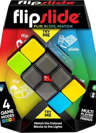 Moose Games Flipslide, Handheld Puzzle Game, Travel Toy Ages 8-13 | 4 modes (Speed, Multiplayer, Level, Memory) fast-paced puzzle fun; travel game and great gift for boys and girls ages 8-13
