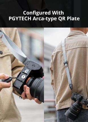 PGYTECH 1.8 inch Wide Camera Shoulder Strap with Quick Release Plate Wide Camera Neck Straps Long for Photographers Adjustable for DSLR SLR (Night Black)