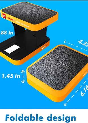 KLIM K2 Mobile Film Scanner 35mm - Free APP - Positive & Negative Converter, Slide & Photo Digitizer, 35mm Color Developing Kit Essential - Top Choice for Preserving Old Photos - Orange & Grey