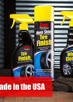 Stoner Car Care 91044 Original More Shine Tire Shine Spray – Tire Dressing Restores Deep Matte Black Finish with Long-Lasting Rain-Resistant Protection, Dry-to-Touch – 12 oz