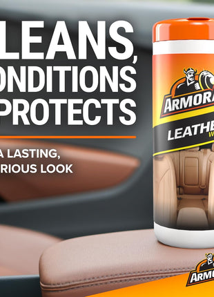 Armor All Interior Cleaner Car Leather Wipes by , For Cleaning Cars, Trucks and Motorcycles, 20 Count