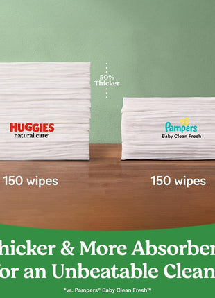 Huggies Natural Care Sensitive Baby Wipes, Unscented, Hypoallergenic, 99% Purified Water, 12 Flip-Top Packs (768 Wipes Total), Packaging May Vary