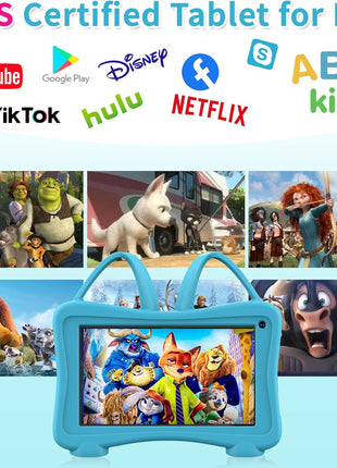 Trayoo Kids Tablet 7 Toddler Children's Learning Tablet with WiFi, YouTube, Parental Control, Durable Case Education Learning Apps for Boys Girls (Blue)