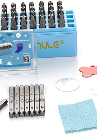BESTNULE Metal Stamping Kit, Number and Letter Stamp Set (A-Z, 0-9 and &, Love Symbol), Industrial Grade Hardened Carbon Steel, Perfect for Imprinting Metal, Wood, Plastic, Leather (1/8 inch, 3MM)